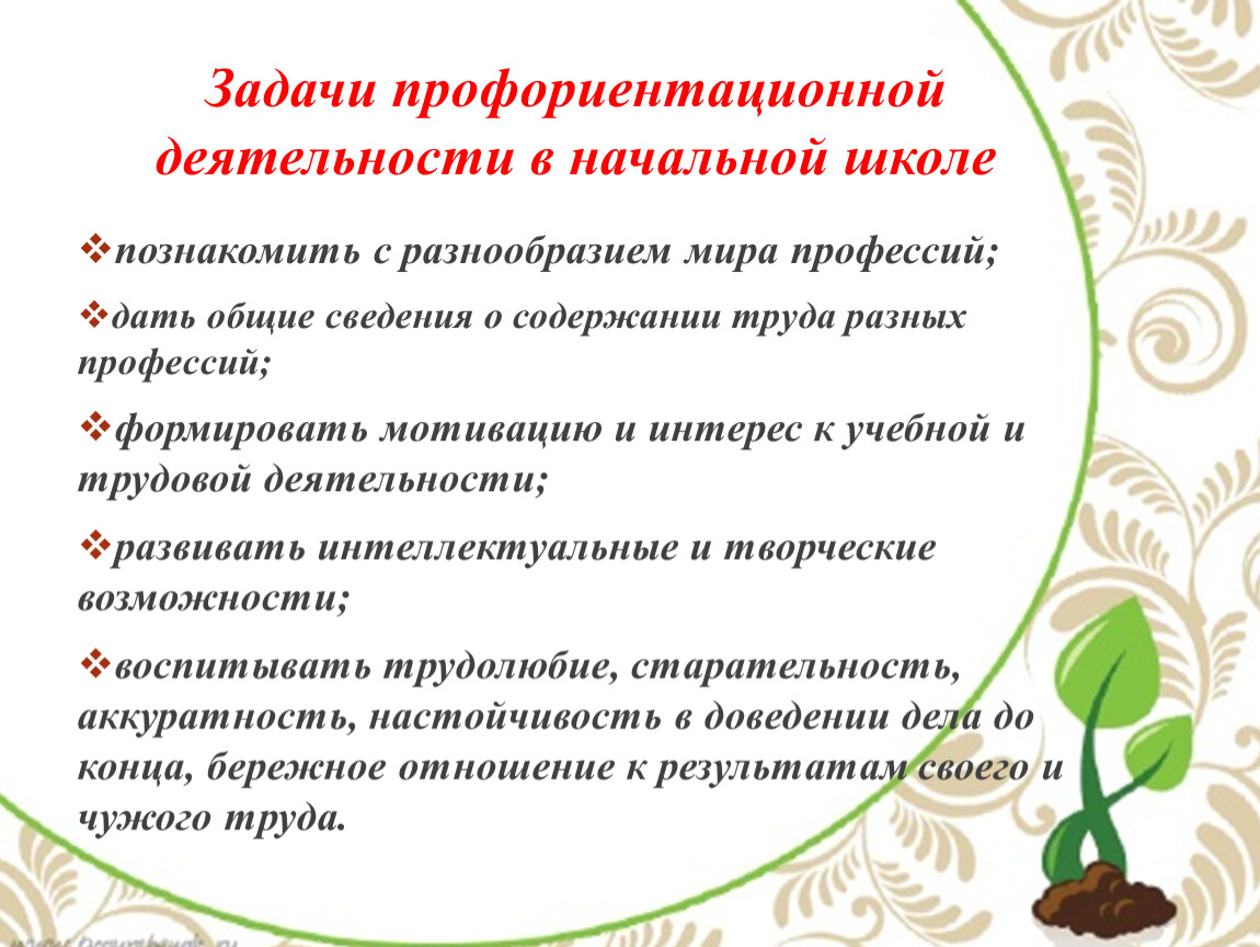 Составьте план занятий по профориентации младших школьников сроком на 1 месяц