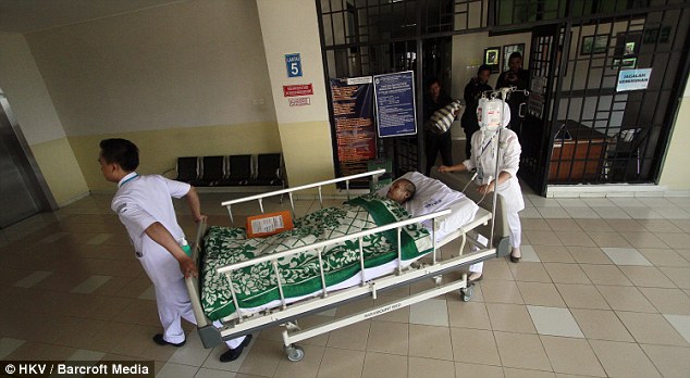 The 42-year-old died at Hasan Sadkin General Hospital in west Java, Indonesia, following a three-day coma (pictured)