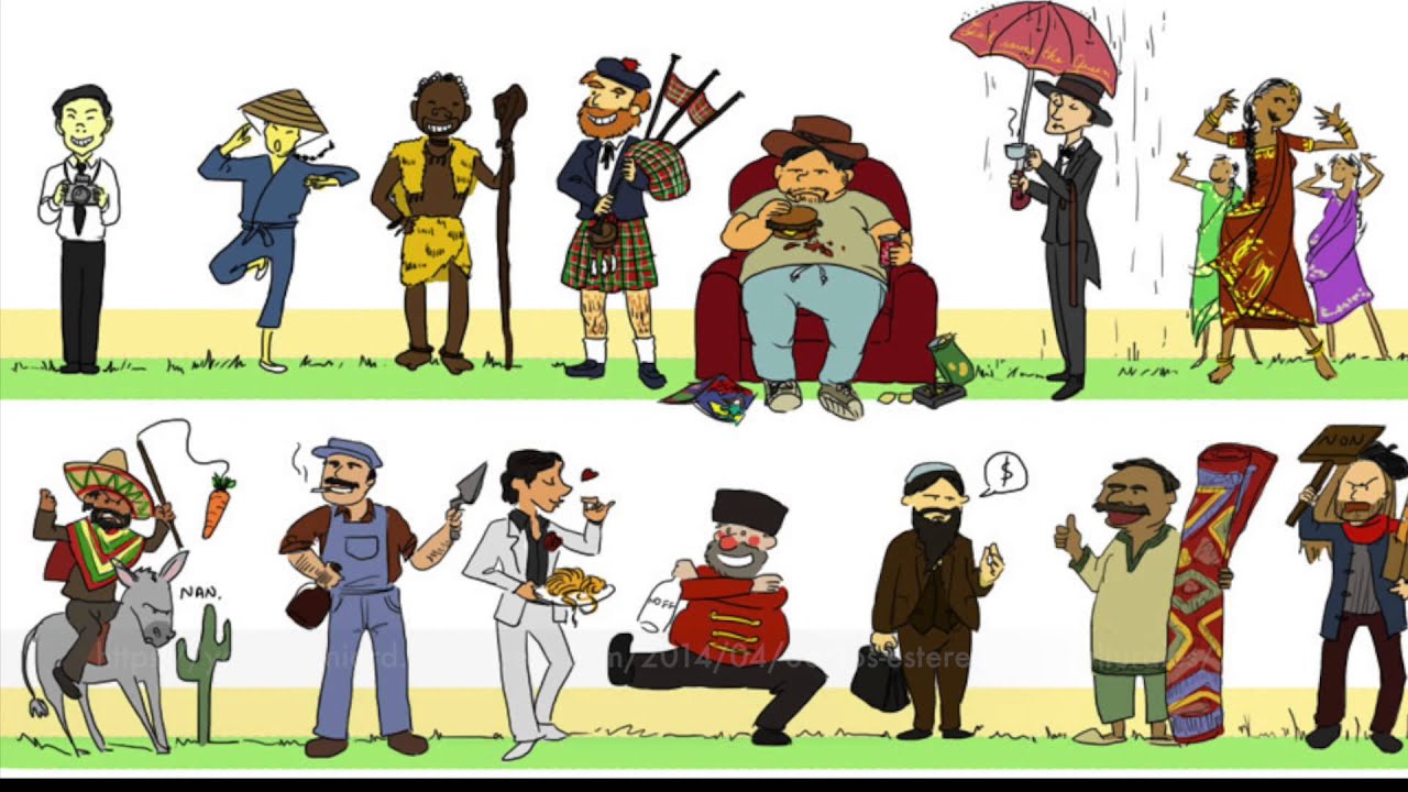 Different de. Этнические стереотипы. Культурные стереотипы иллюстрации. Этнокультурные стереотипы. Стереотипы о народах.