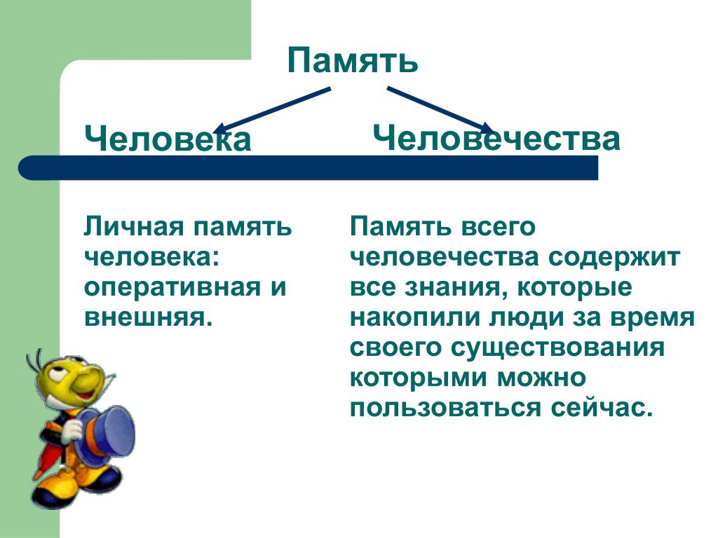 Чем отличается память человека от памяти человечества