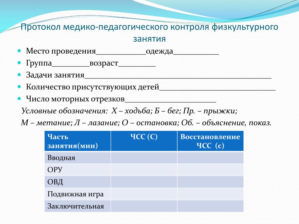 Документ единого образца содержащий программу и результаты наблюдения