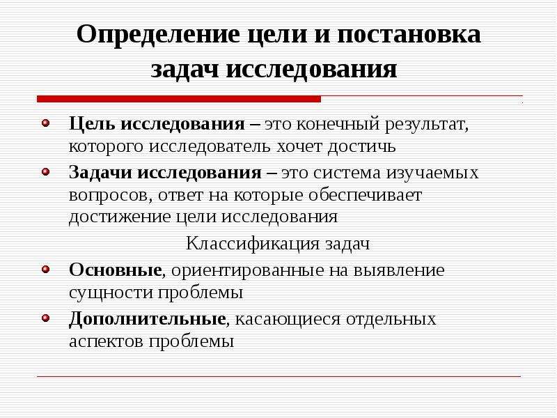 Цель проведенного исследования