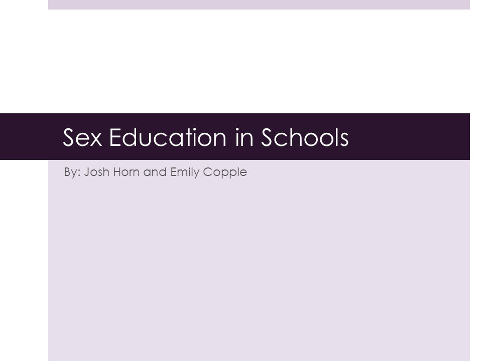 Sex Education in Schools
