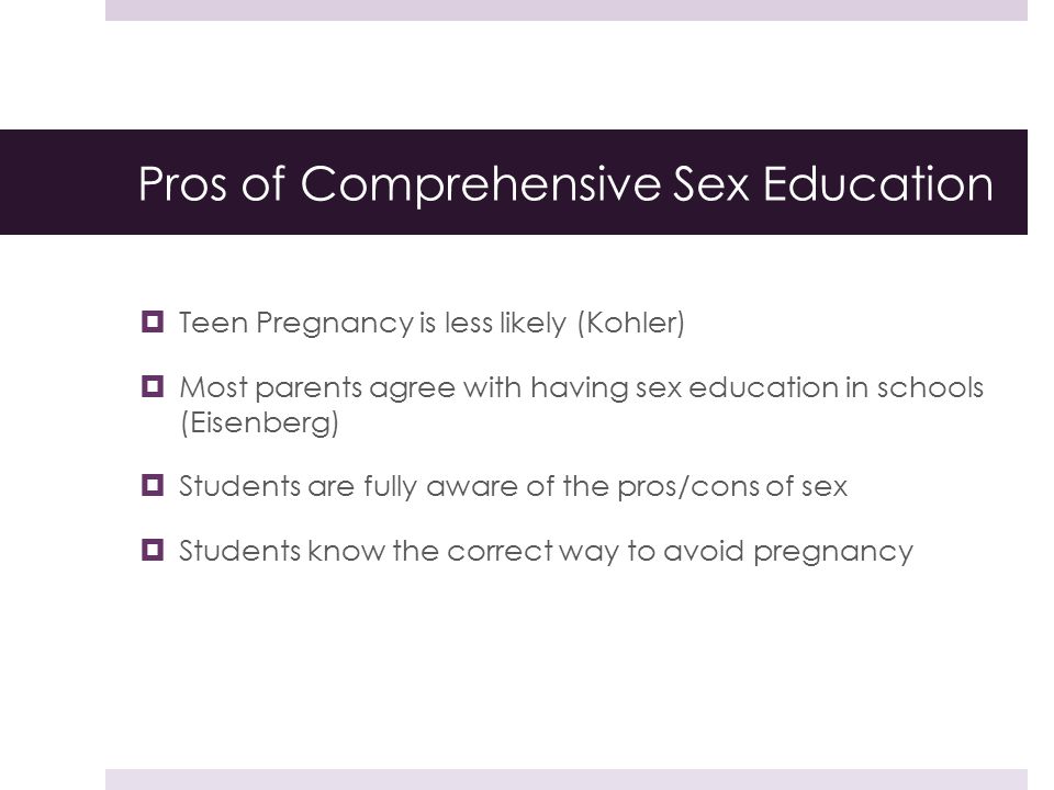 Pros of Comprehensive Sex Education