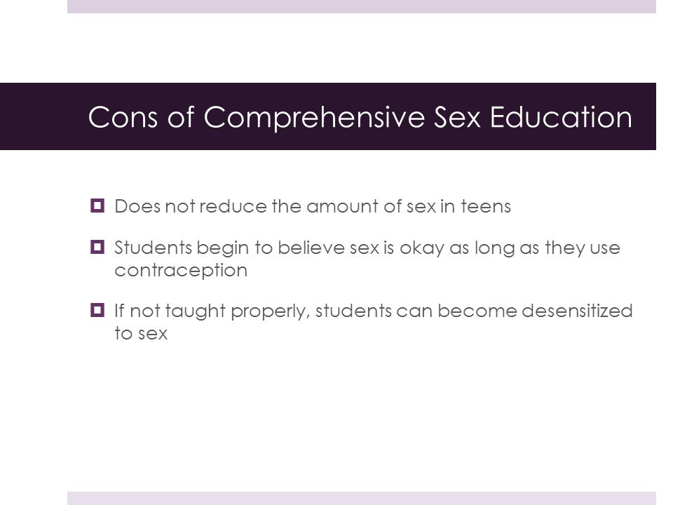Cons of Comprehensive Sex Education