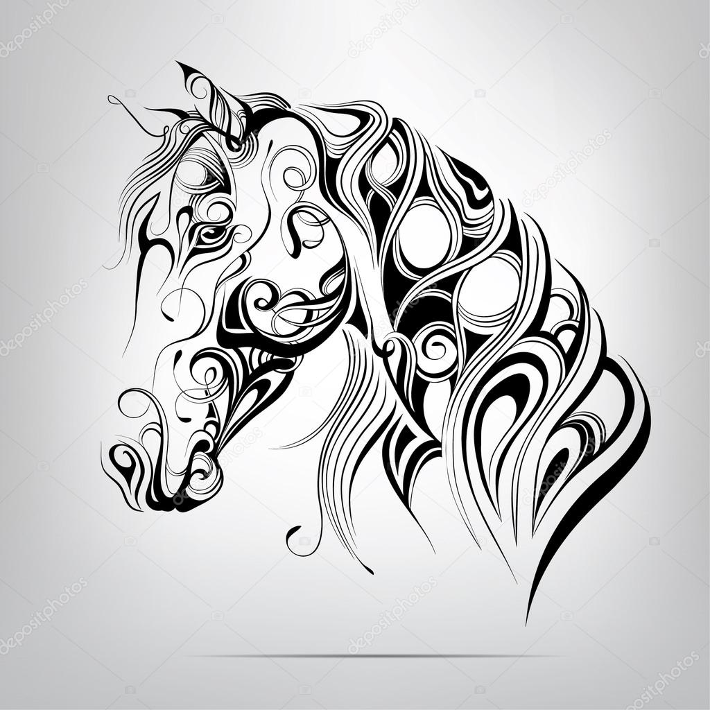 depositphotos 67896747 stock illustration silhouette of a horses head