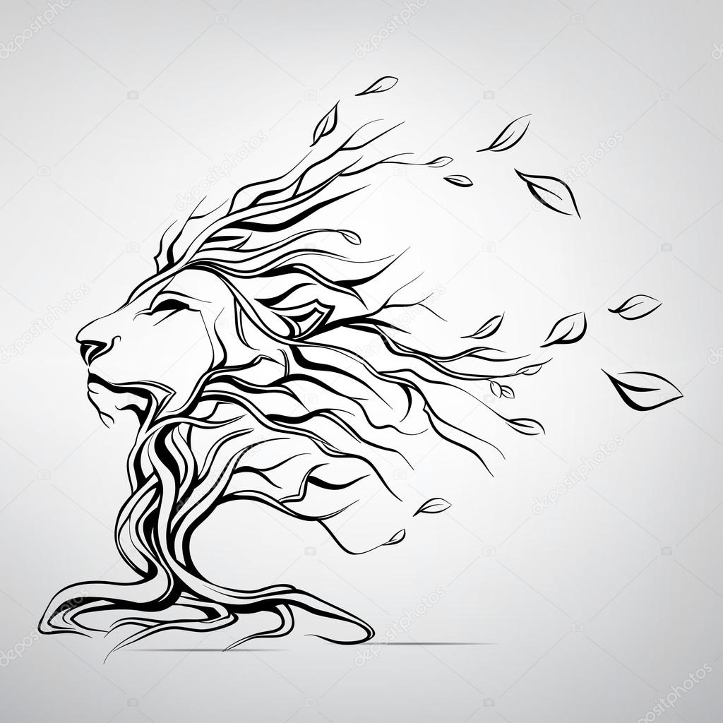 depositphotos 95830048 stock illustration head of lion in form