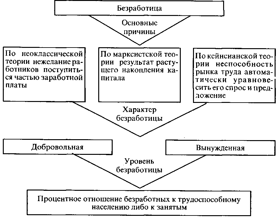 Схема занятость и безработица